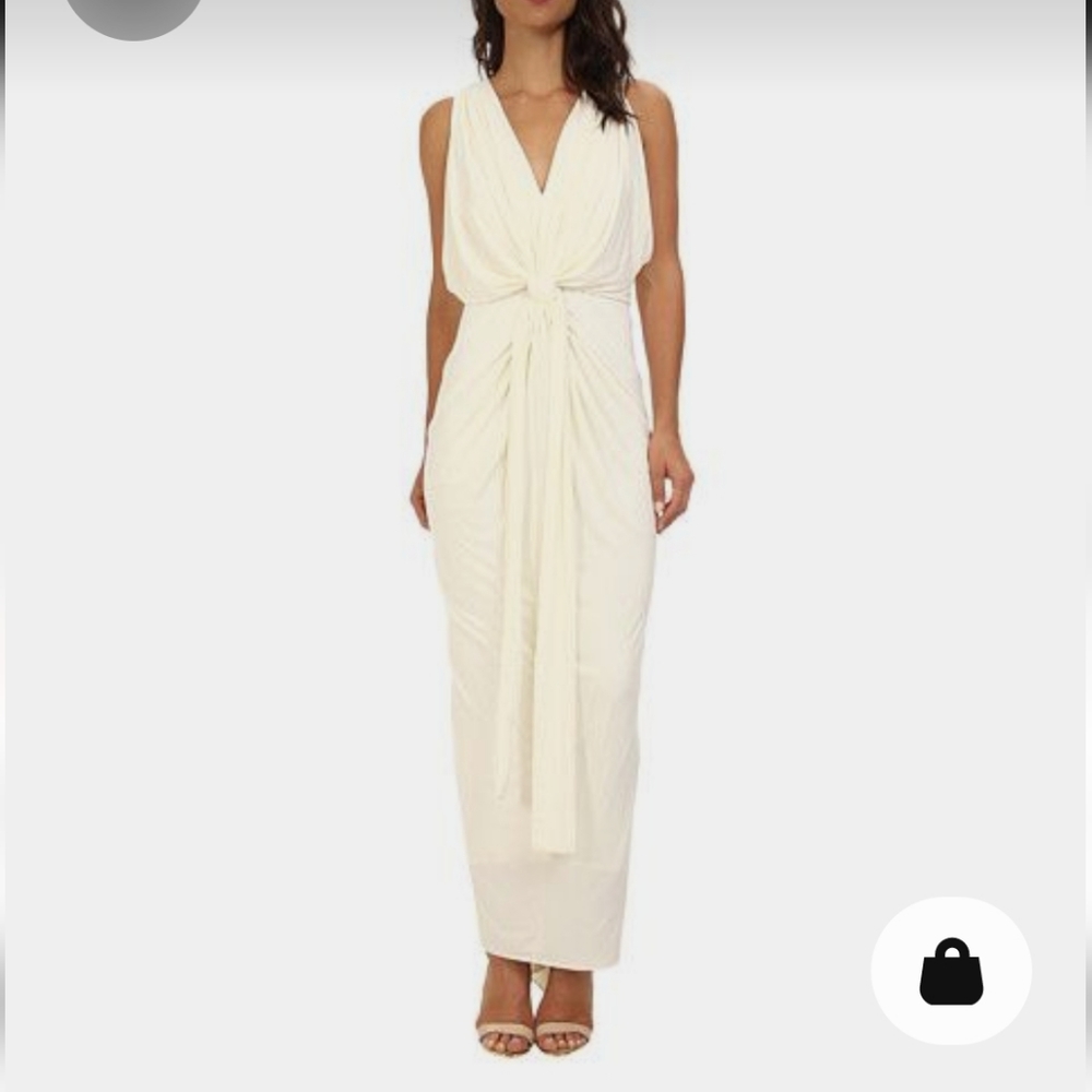 White Knot Front Maxi Dress Size S/M T Bags Los Angeles